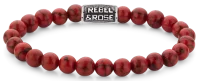 Bracciale in pietre preziose rosse di 8 mm con chiusura...