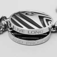 Holzkern Command Halskette Jade/Silber