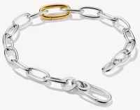 Glieder- Charm-Armband mit einem goldfarbenem Connect...