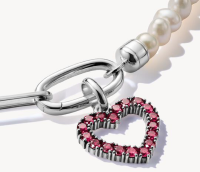 Charm-Anhänger, Herz mit lila Edelsteinen besetzt...