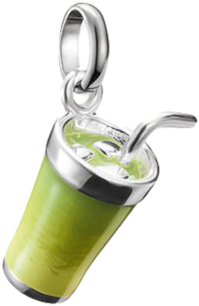 Thomas Sabo Charm-Anhänger, Matcha Latte, aus Silber und Kaltemail