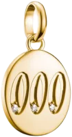 Charm-Anhänger, Engelszahlen 000, mit weißen Edelsteinen, aus Silber, vergoldet - Thomas Sabo Modell: CC1257-414-14