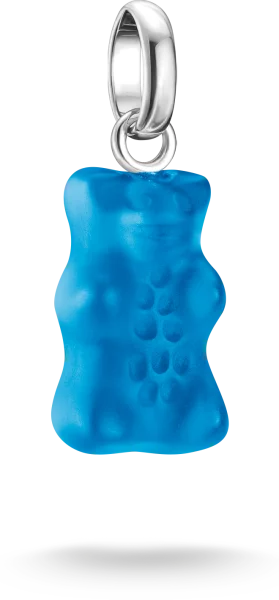 Charm-Anhänger, Goldbär aus Glas, in blau, aus Silber - Thomas Sabo Modell: CC1275-017-1