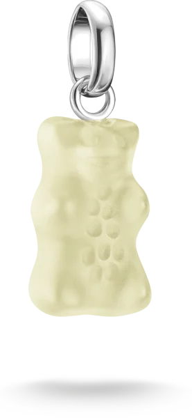 Thomas Sabo Charm-Anhänger, Goldbär aus Glas, in leicht durchsichtig, aus Silber