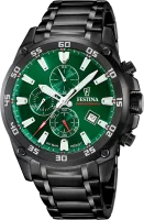Herrenuhr, Chronograph, grünes Zifferblatt - Festina...
