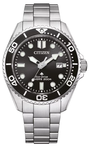Citizen Herrenuhr Modell: BN0261-51E mit schwarzem Zifferblatt und Edelstahlarmband