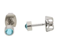 Ohrstecker Titan blauer Swarovski Stein Boccia Jewelry...