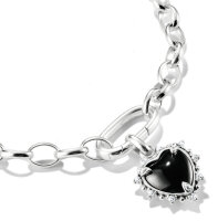 Thomas Sabo Charm-Anhänger Vintage-Herz schwarz Connect Silber