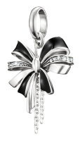 Thomas Sabo Charm-Anhänger Schleife schwarz Connect Silber