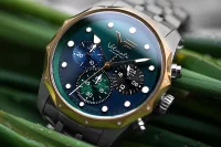 Orologio da donna bicolore oro/argento con bracciale in acciaio inox - Modello Vostok Europe: JS20-125E752B