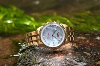 Orologio da donna in acciaio inossidabile color oro rosa...