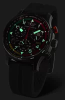 Orologio da uomo nero con cinturino in silicone rosso -...