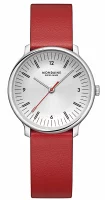 Orologio da donna rosso con cinturino in pelle vegana di uva - Modello Mondaine MLE.33110.LCV