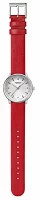 Orologio da donna rosso con cinturino in pelle vegana di uva - Modello Mondaine MLE.33110.LCV