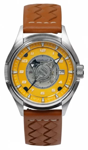 Orologio da uomo giallo con cinturino in pelle - Modello Colani: 1372-5