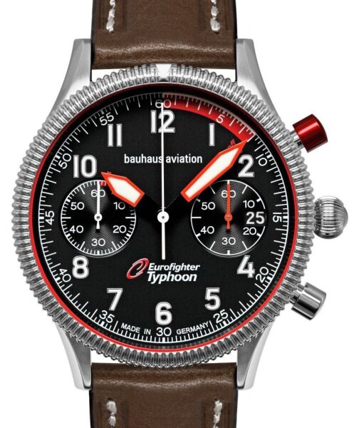 Orologio da uomo nero con cinturino in pelle - Modello Bauhaus: 25762