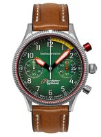 Orologio da uomo verde con cinturino in pelle - Modello...