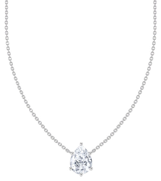 Collana in argento Sterling 925 con ciondolo a goccia con pietra di zircone bianco, Thomas Sabo, modello: KE2213-051-14-L45V