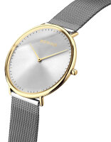 Orologio da polso in acciaio inossidabile con cassa ultra sottile in bicolor, modello Bering: 15739-010