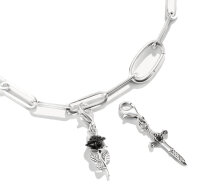 Charm-Anhänger aus geschwärztem 925 Sterlingsilber mit schwarzer Rose aus Emaille - Thomas Sabo Modell: 2232-664-11