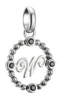 Charm-Anhänger aus geschwärztem 925 Sterlingsilber mit schwarzem Zirkonia im W-Design, Thomas Sabo Modell: CC1317-643-11