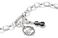 Charm-Anhänger aus geschwärztem 925 Sterlingsilber mit schwarzem Zirkonia im W-Design, Thomas Sabo Modell: CC1317-643-11