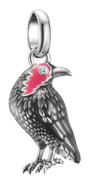 Charm-Anhänger aus geschwärztem 925 Sterlingsilber mit Wednesday Krähen-Motiv und Zirkonia, Thomas Sabo Modell: CC1318-691-11