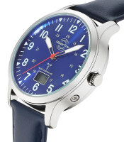 Master Time MTGA-10958-32L Funkuhr Herrenuhr Aviation Blau Leder