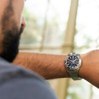 Herrenuhr Bullhead Dunkelblau mit Stahlarmband –...