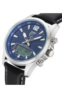 Herrenuhr Funk Solaruhr Edelstahl Blaues Zifferblatt Professional - Eco Tech Time Modell: EGA-11714-31L