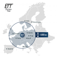 Herrenuhr, Funk-Solaruhr aus Edelstahl - Schwarzes Zifferblatt - Eco Tech Time Modell: EGA-11715-21M