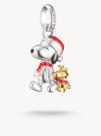 Charm-Anhänger Snoopy & Woodstock Santa Edition, 18k vergoldet - THOMAS SABO Modell: CC1307-427-7
