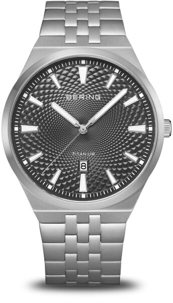 Herrenuhr Gebürstetes Titan, Saphirglas, Dunkelgraues Zifferblatt - Bering Modell 16141-703