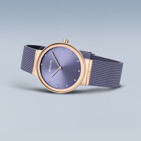 Damenuhr BERING Classic Roségold Uhr - Elegantes Lavendel Zifferblatt, Milanaiseband Bering Modell:10135-968