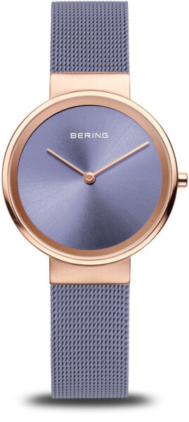 Damenarmbanduhr BERING Classic mit Roségoldglänzendem Gehäuse und Lavendelfarbenem Milanaiseband  und Zifferblatt Bering Modell: 14531-968
