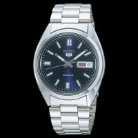 Herrenuhr, Automatik-Armbanduhr aus Edelstahl - Blaues Zifferblatt - Seiko Modell: SNXS77K1