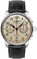 Herrenuhr, Chronograph mit beigem Zifferblatt und...