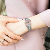 Vintage Damen Digitaluhr Edelstahl Armband Silber Retro Casio Modell: LA670WEA-8AEF
