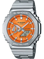Herrenuhr, robuste Edelstahl G-Shock, orangefarbenes...