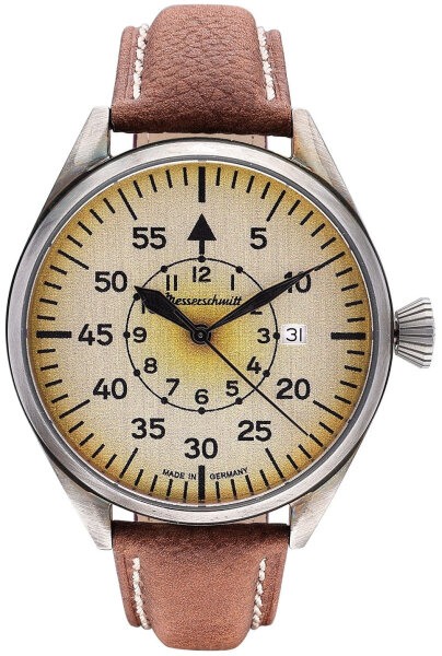 Herrenuhr, Fliegeruhr mit gelbem Zifferblatt - Messerschmitt Modell: ME-43VINTAGE-2