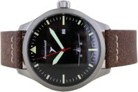 Herrenuhr, Edelstahl Quarzuhr - Schwarz - Messerschmitt...