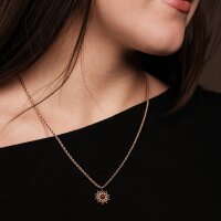 Suncatcher Halskette aus Walnussholz und Roségold...