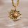 Halskette aus Edelstahl - Sonnenblume - Holzkern Modell: 9010631025281