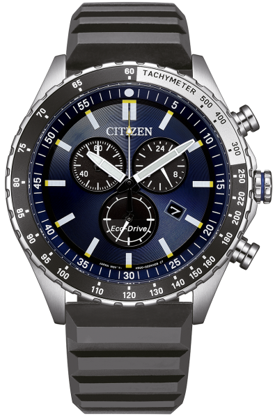 Herrenuhr, Solar-Chronograph aus Edelstahl - Blaues Zifferblatt - Citizen Modell: AT2569-04L