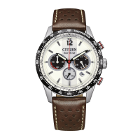 Herrenuhr, Chronograph aus Edelstahl- Weißes...