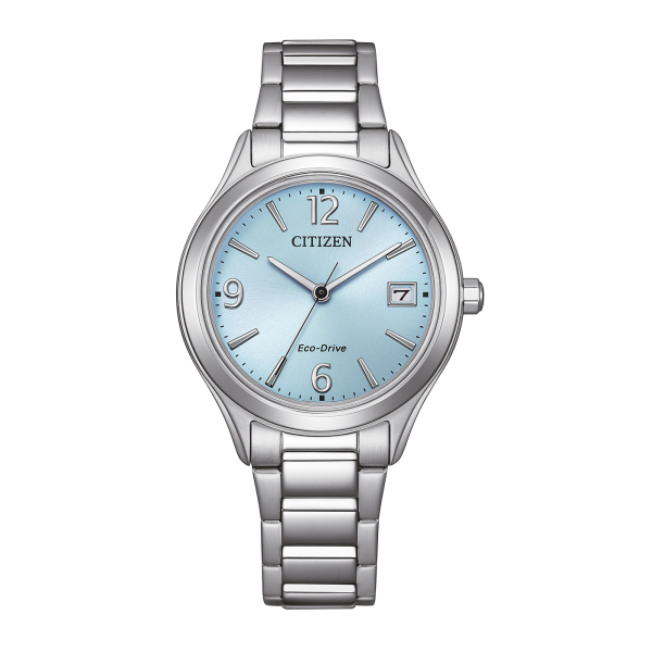 Damenuhr, Eco-Drive Edelstahl, blaues Zifferblatt - Citizen Modell: FE6121-67L