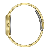 Damenuhr, Eco-Drive Edelstahl goldfarben, weißes...