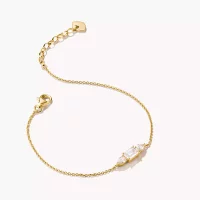 Damenarmband, 18k vergoldet, weiße Zirkonia -...