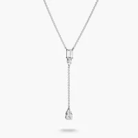 Kette Y-Form mit weißen Zirkoniasteinen Bold Elegance Silber