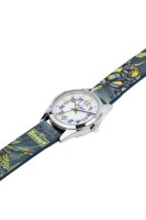 Scout Kinderuhr analog aus der Serie "Classic" mit mehrfarbigem Kunstlederband Roboter und Drachen-Motiven und Quarzwerk